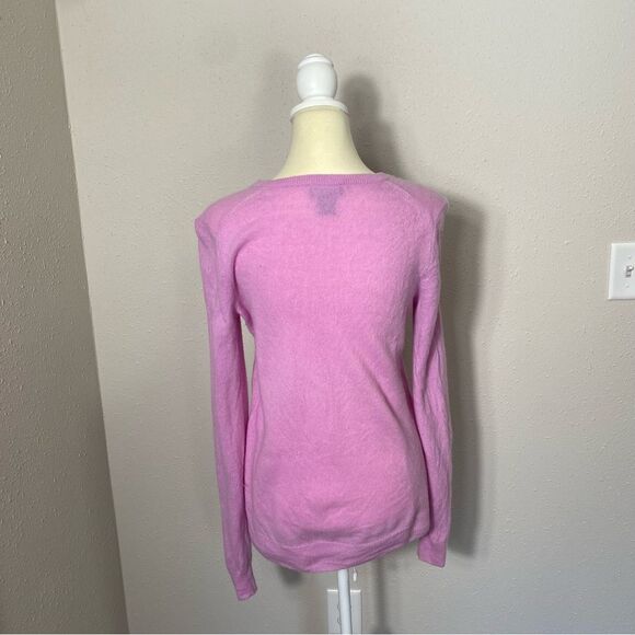 C by Bloomingdales 100% Cashmere Pink Crewneck Sweater Women's Size Large - Picture 13 of 14
